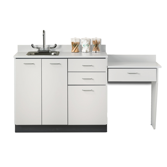 Base Cabinet Set With 3 Doors Drawers And Desk Clinton Industries 8042 99 Gray